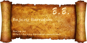 Bejczy Barnabás névjegykártya